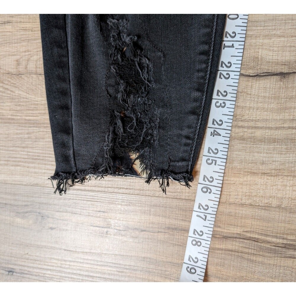Judy Blue Jeans Size 16W Black Leopard Patch Distressed Skinny Fit Stretch - Picture 12 of 12